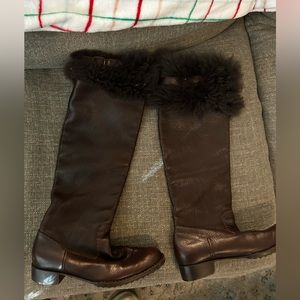 Henry Beguelin Leather Boots with the fur 🤩 size 37